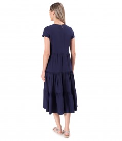 Rochie midi cu volane din viscoza usor creponata
