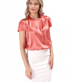 Bluza eleganta din matase naturala uni