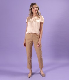 Bluza eleganta din matase naturala uni