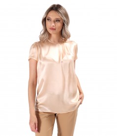 Bluza eleganta din matase naturala uni