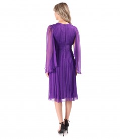 Rochie scurta de seara din voal de matase naturala