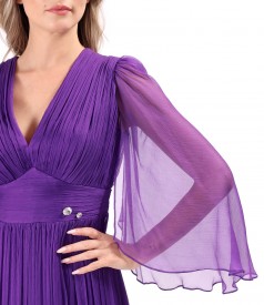 Rochie scurta de seara din voal de matase naturala
