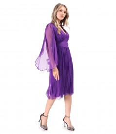 Rochie scurta de seara din voal de matase naturala