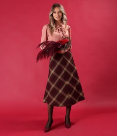 Bluza cu maneci lungi si guler tip esarfa