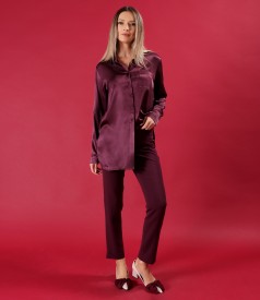 Pantaloni eleganti pana din stofa elastica cu viscoza