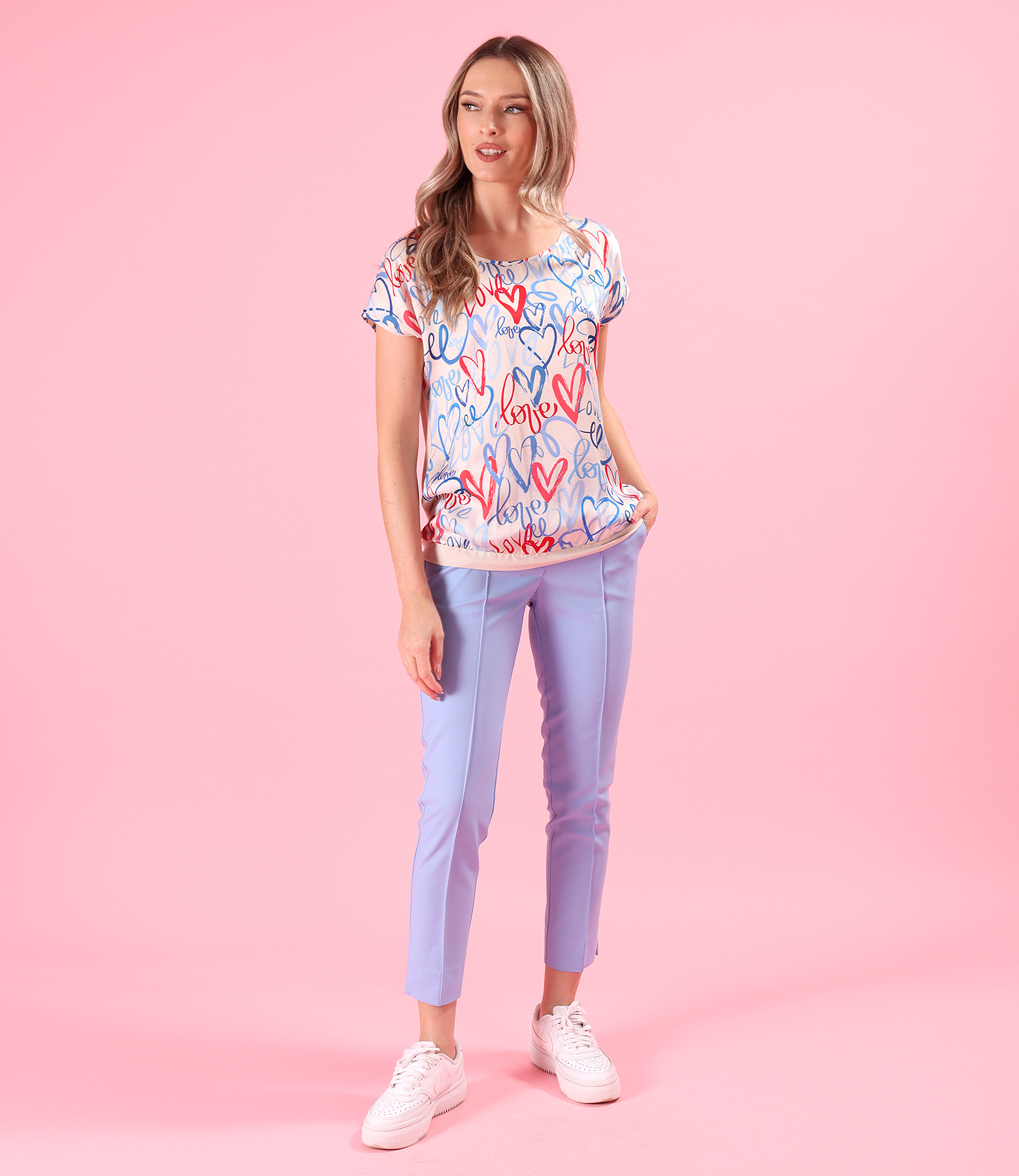 Bluza lejera cu fata din satin de viscoza imprimata