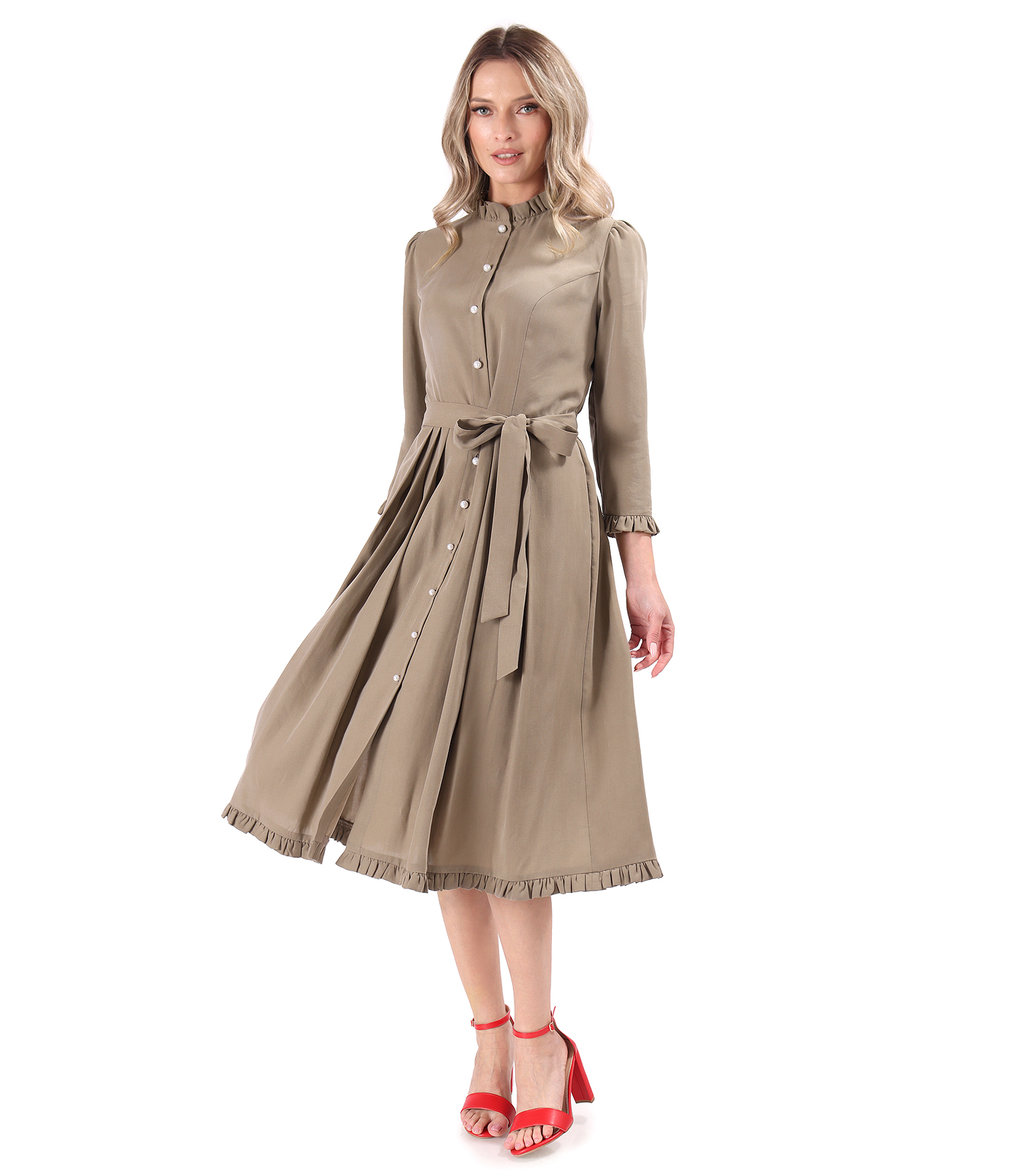 Rochie eleganta tip camasa din viscoza