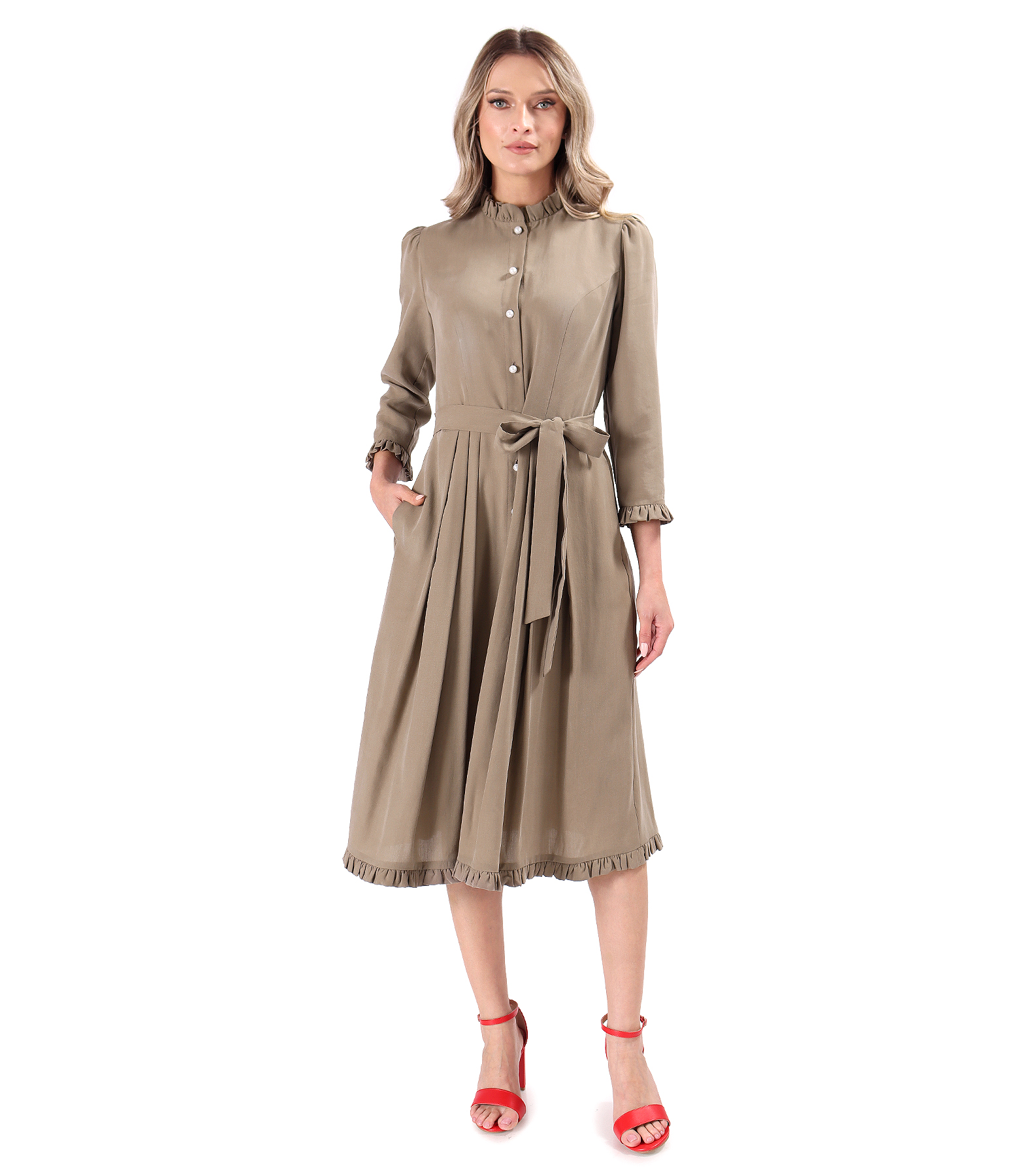 Rochie eleganta tip camasa din viscoza