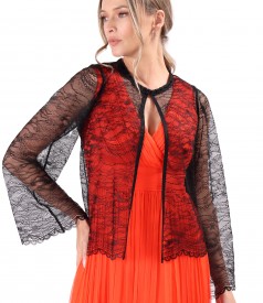 Bolero din dantela fina cu motive florale
