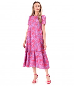Rochie midi lejera imprimata cu motive florale