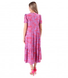 Rochie midi lejera imprimata cu motive florale