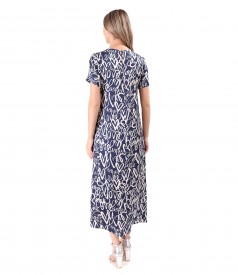 Rochie midi din satin de viscoza imprimata cu inimi