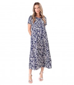Rochie midi din satin de viscoza imprimata cu inimi