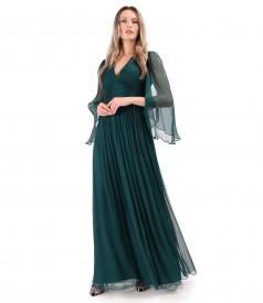 Rochie de seara lunga din voal de matase naturala