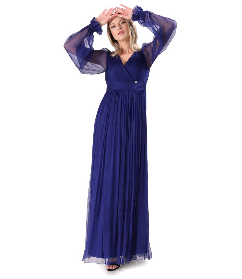 Rochie lunga din voal de matase naturala