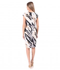 Rochie eleganta din brocart elastic imprimat