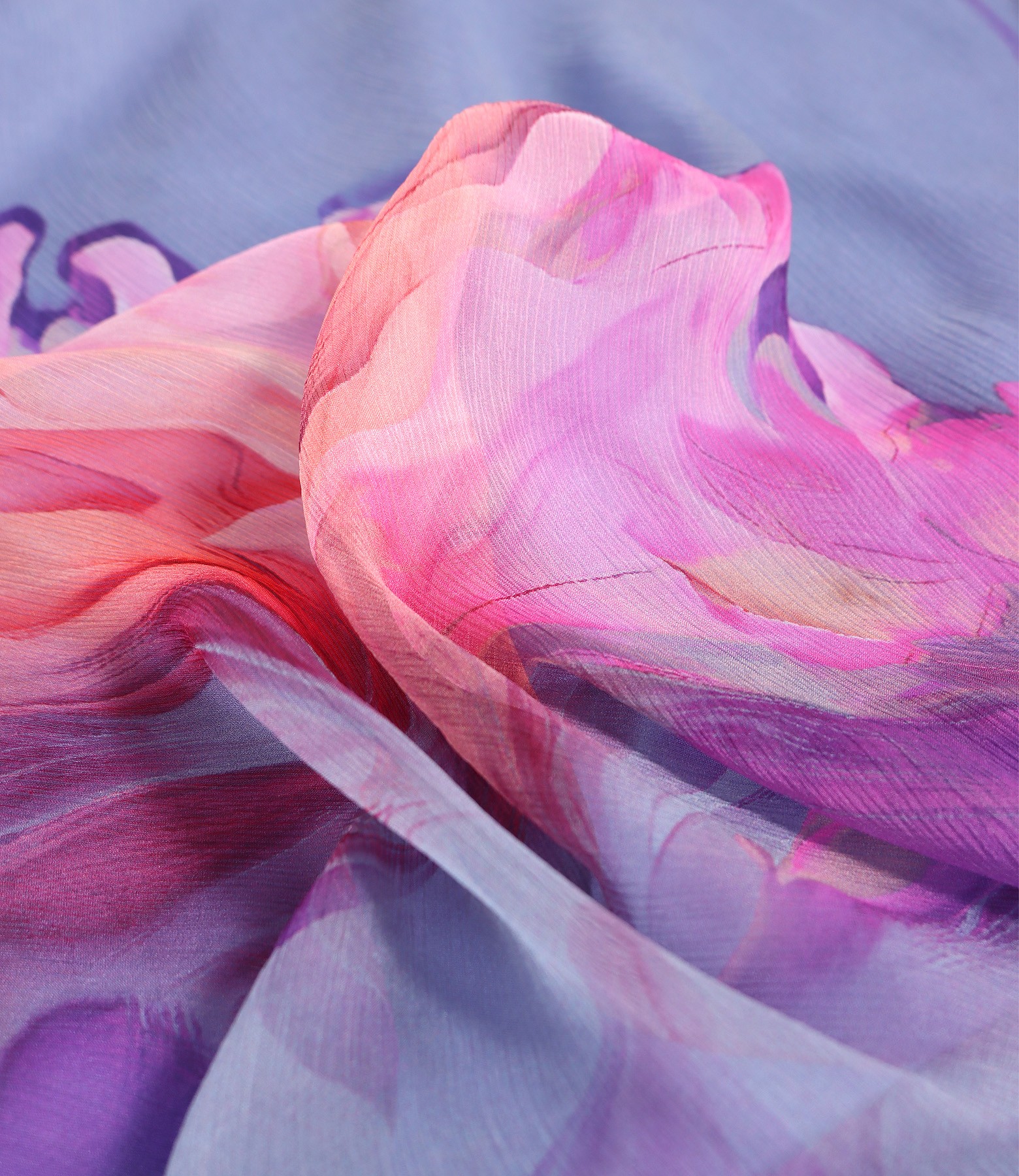 Rochie fluture din voal de matase naturala imprimata cu motive florale