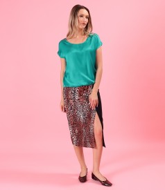 Bluza eleganta lejera din viscoza satinata