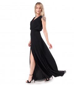 Rochie de ocazie lunga cu epoleti din margele