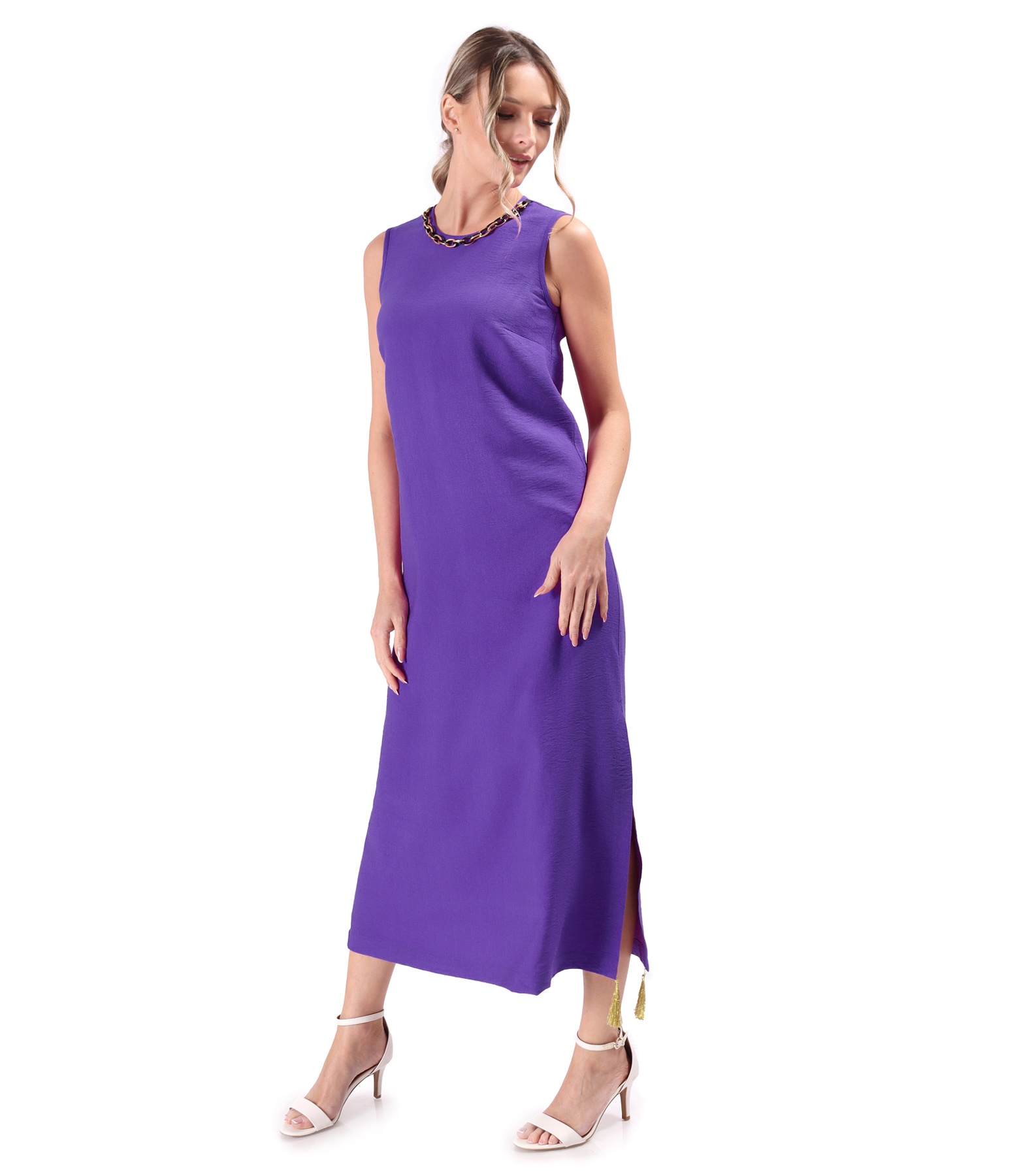 Rochie eleganta lunga din stofa cu viscoza
