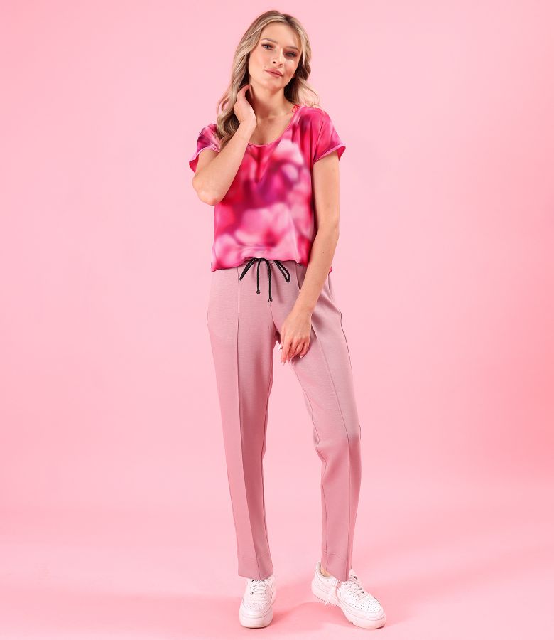 Bluza lejera cu fata din voal imprimat cu motive florale