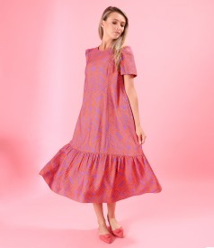 Rochie midi lejera imprimata cu motive florale