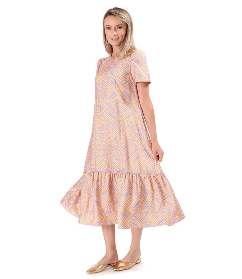 Rochie midi lejera imprimata cu motive florale