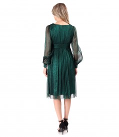 Rochie de seara din voal de matase naturala cu efect lucios