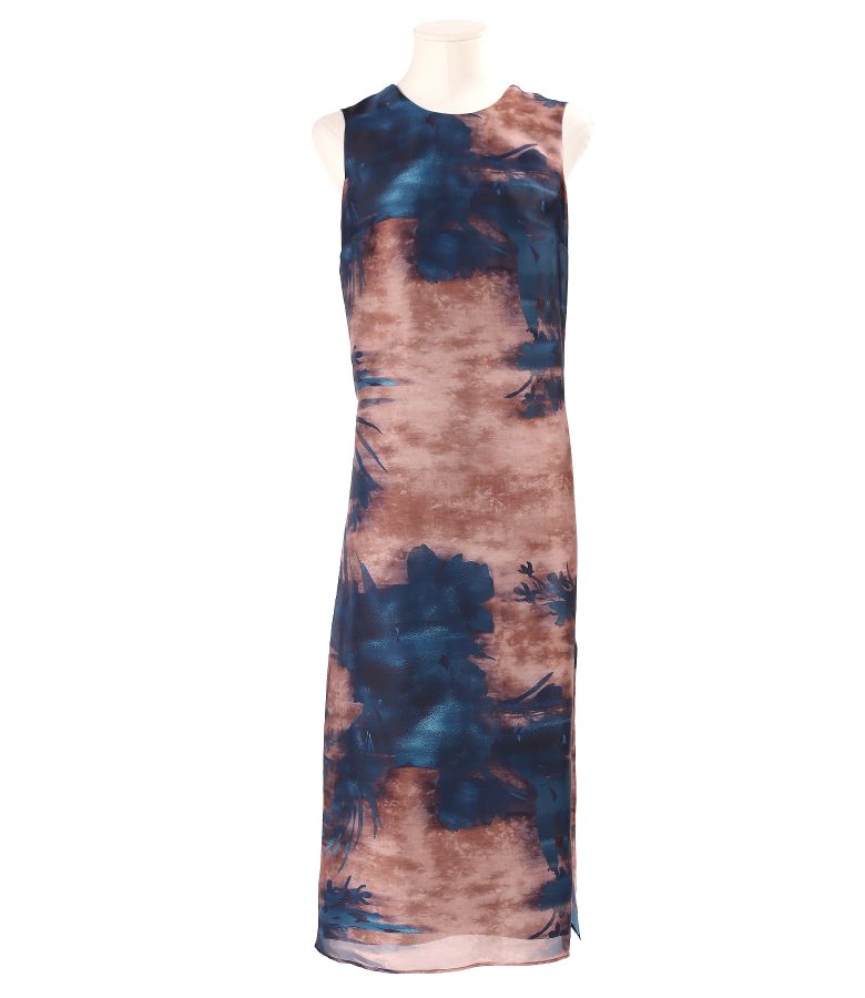 Rochie eleganta lunga imprimata cu motive florale