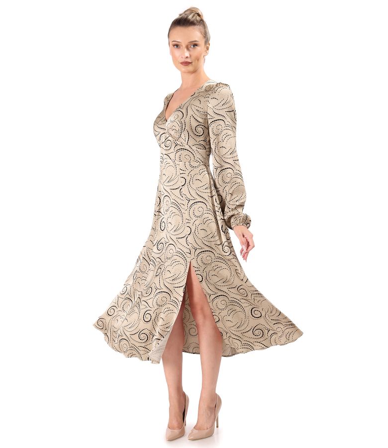 Rochie eleganta midi din satin de viscoza