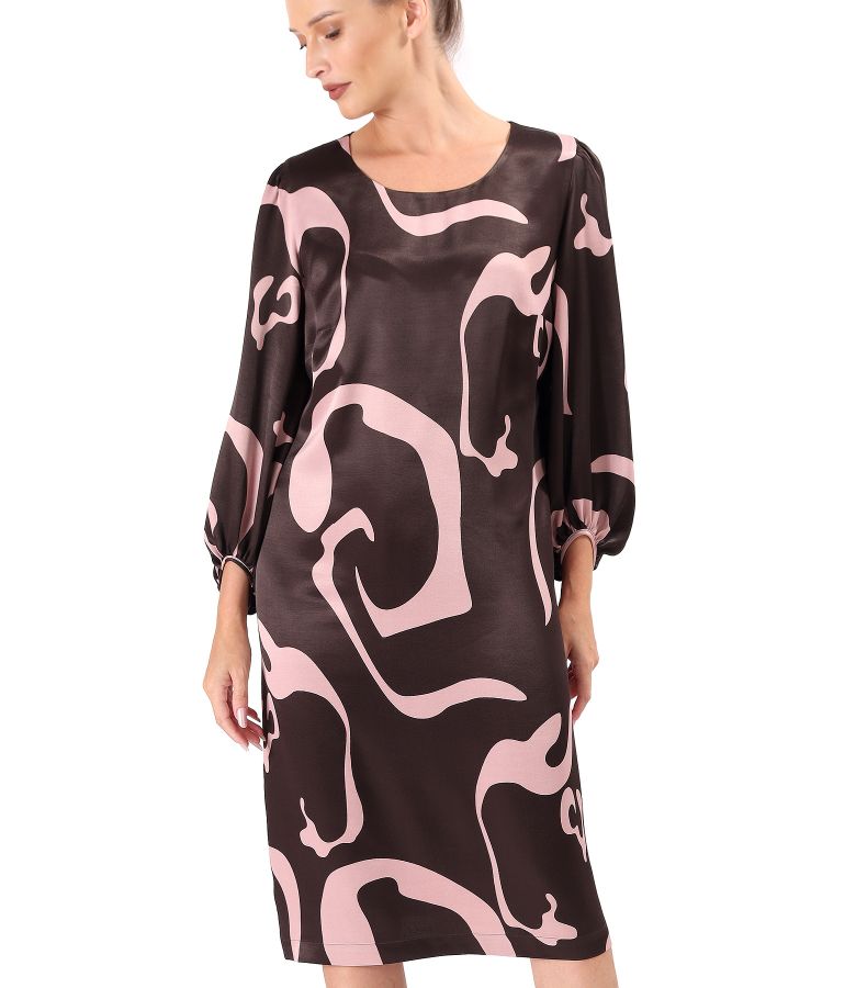 Rochie lejera din satin de viscoza imprimata