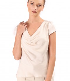 Bluza eleganta pe bie din saten de viscoza