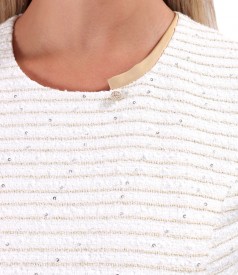 Rochie eleganta din bucle cu fir metalic auriu