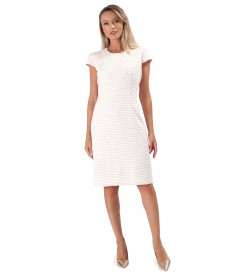 Rochie eleganta din bucle cu fir metalic auriu
