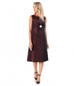 Rochie eleganta din tafta cu brosa detasabila in talie