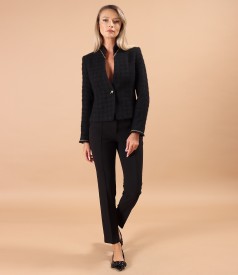 Sacou elegant din bucle cu lana virgina si alpaca