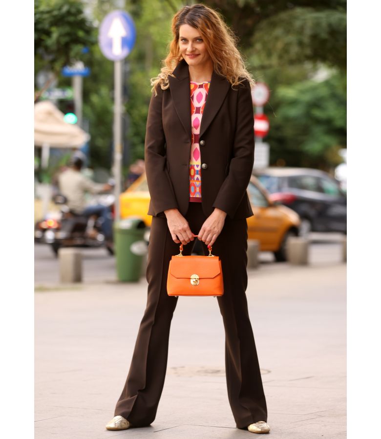 Bluza din jerse elastic imprimat cu motive geometrice