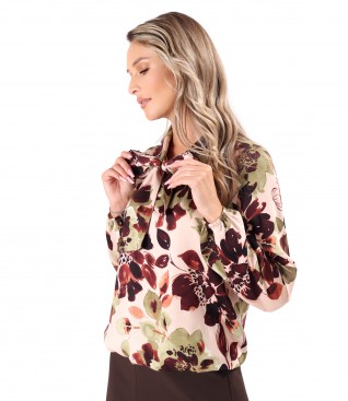 Bluza eleganta din viscoza cu guler tip esarfa