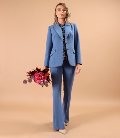 Pantaloni evazati din stofa elastica cu viscoza
