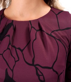 Rochie din viscoza cu falduri la decolteu