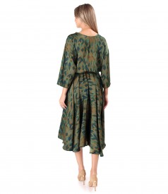 Rochie midi imprimata cu motive geometrice