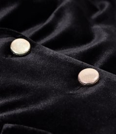 Sacou office din catifea elastica neagra