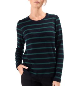 Bluza din jerse elastic gros cu lana cu dungi