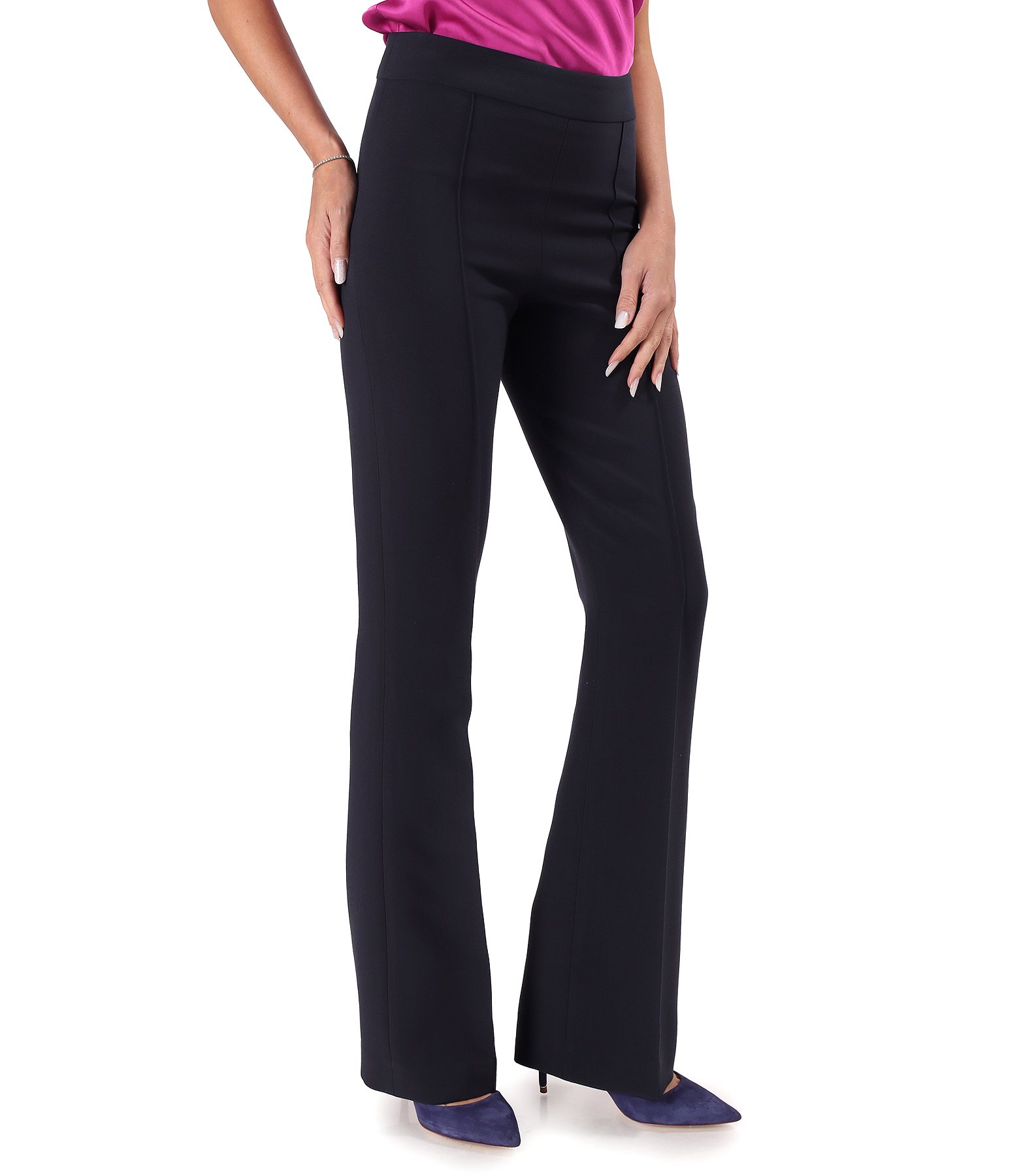 Pantaloni evazati din stofa elastica cu viscoza