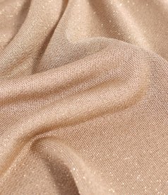 Bluza din jerse elastic cu fir metalic si cu decolteu in falduri
