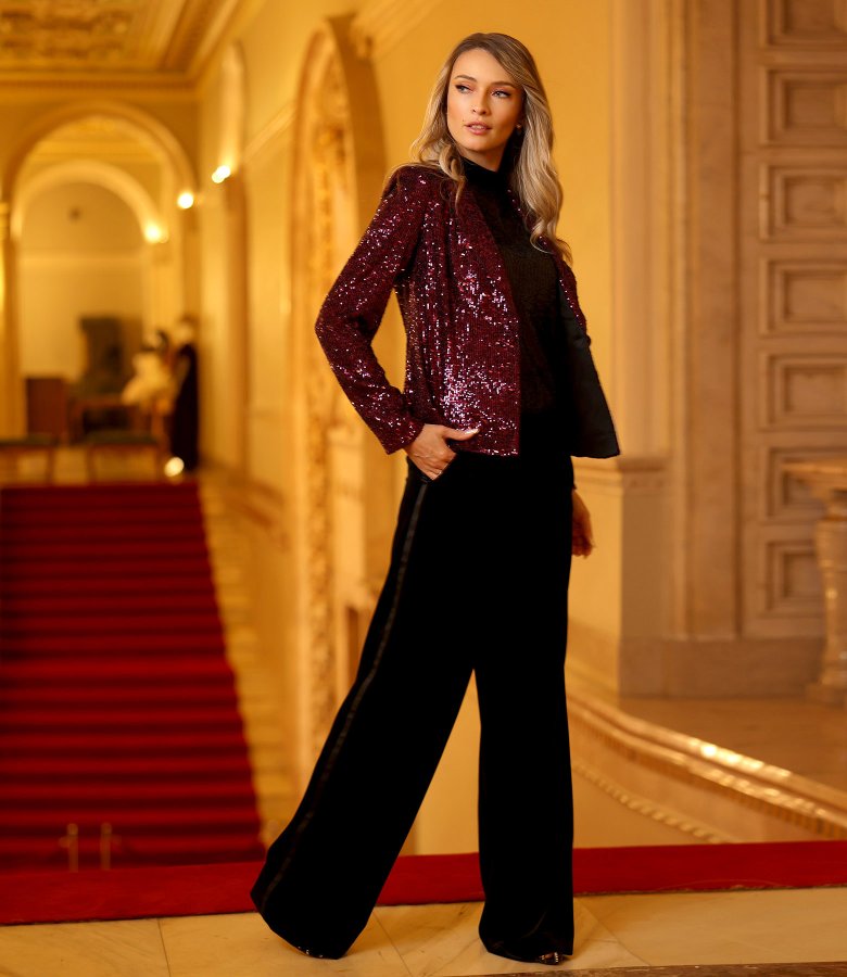 Sacou elegant din paiete metalizate