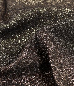 Rochie de seara din jerse elastic cu fir metalic auriu