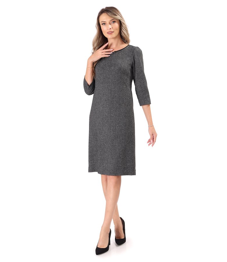 Rochie office din stofa cu lana si matase