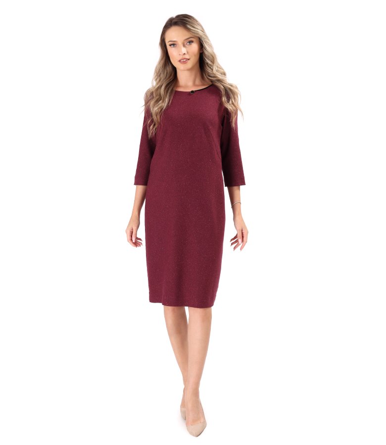 Rochie office din stofa cu lana si matase