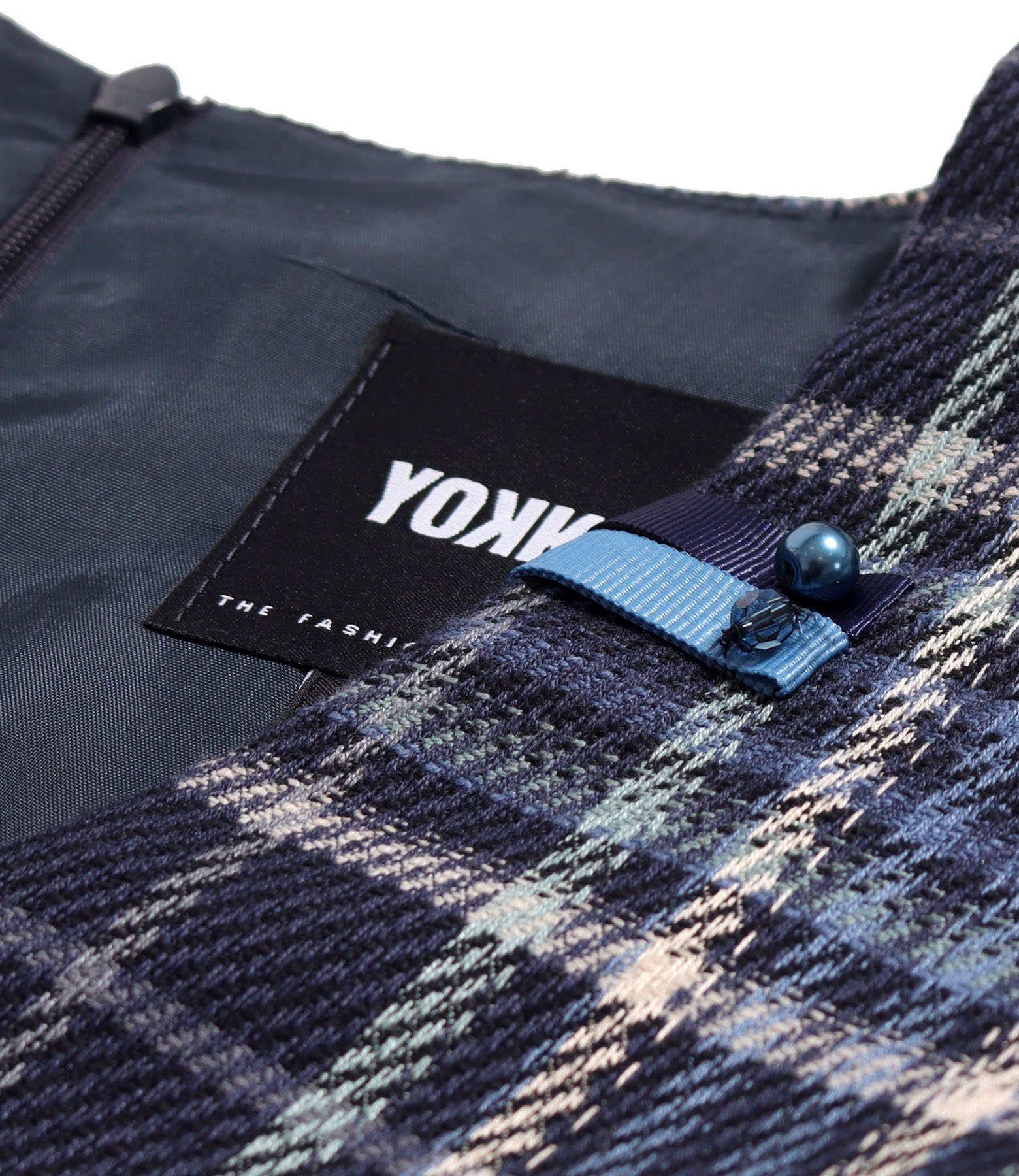 Rochie eleganta in carouri multicolore